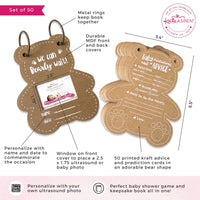 Thumbnail for Baby Shower Prediction Advice Card Keepsake Book - Kraft Bear Shape (Set of 50) Atlernate 6