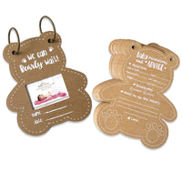 Thumbnail for Baby Shower Prediction Advice Card Keepsake Book - Kraft Bear Shape (Set of 50) Atlernate silo