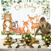 Thumbnail for Woodland Baby Shower Photo Backdrop