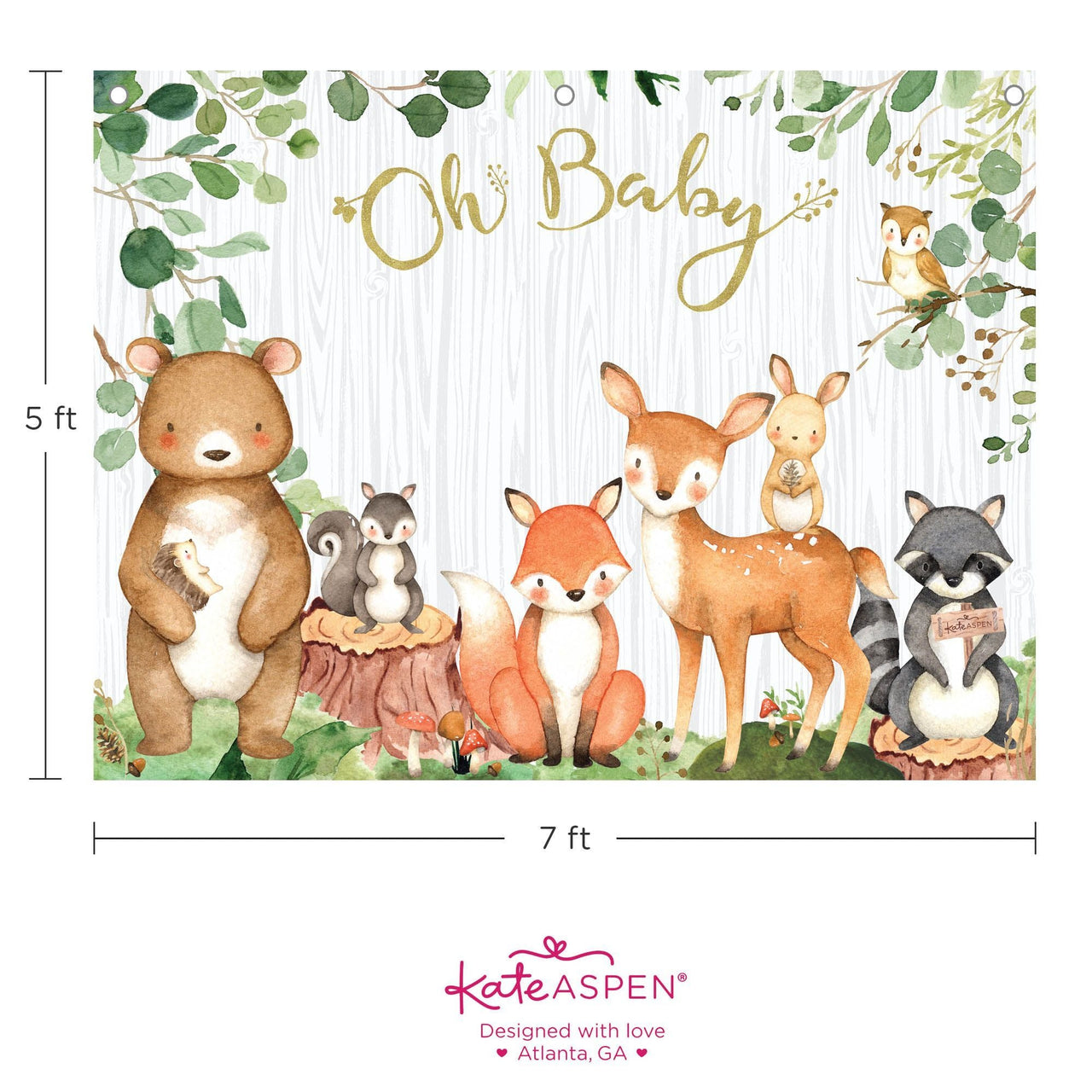 Woodland Baby Shower Photo Backdrop