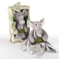 Thumbnail for Ekko the Elephant Little Expeditions Plush Rattle Lovie with Crinkle Leaf