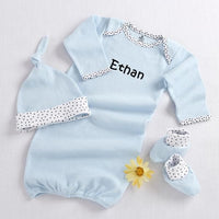 Thumbnail for Welcome Home Baby! 3-Piece Layette Set in Keepsake Gift Box (Blue) (Personalization Available)