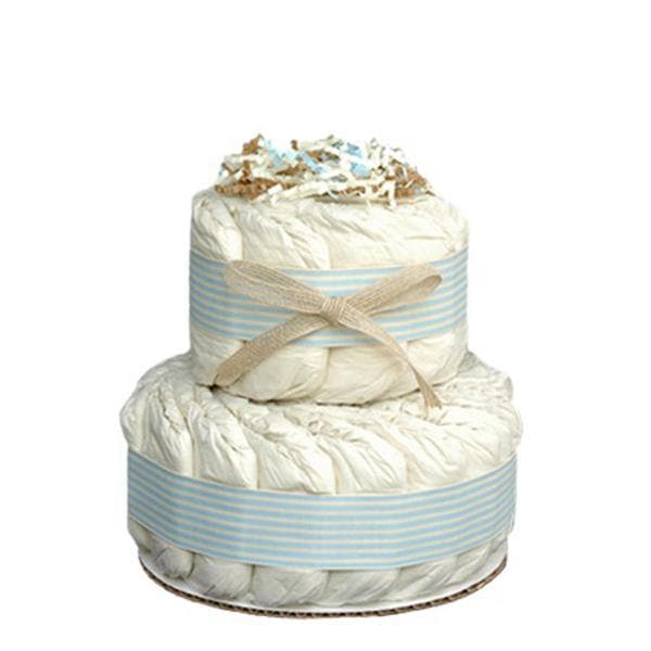 Mini 2 Tier Organic Diaper Cake (Available in Pink or Blue)