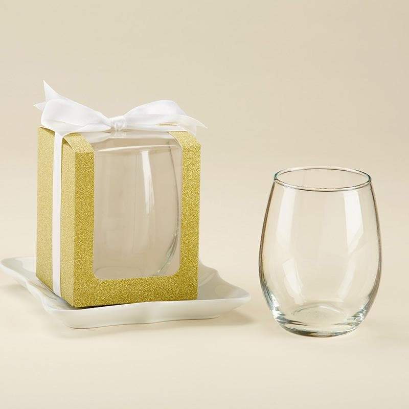 Personalized Baby Shower 9 oz. Stemless Wine Glass