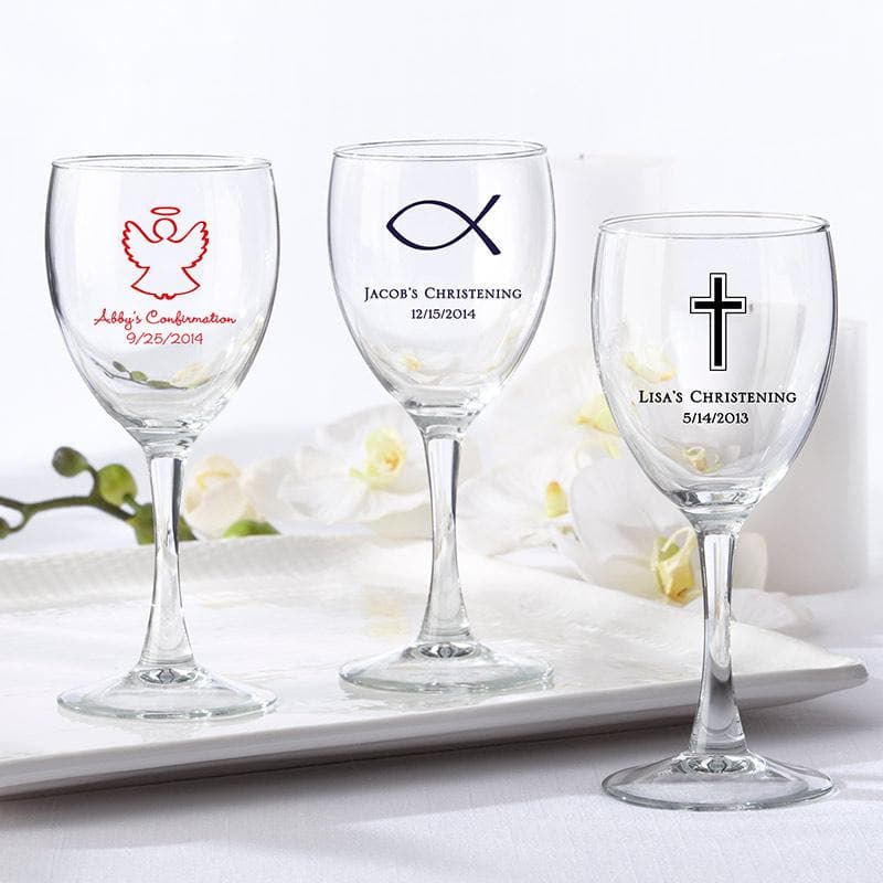 Personalized Wine Glass 8.5 oz (Religious Designs)