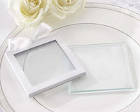 Thumbnail for 30026WT	White Glass Coaster Gift Sleeve (Set of 12)