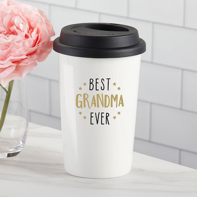 Best Grandma Ever 15 oz. Ceramic Travel Mug