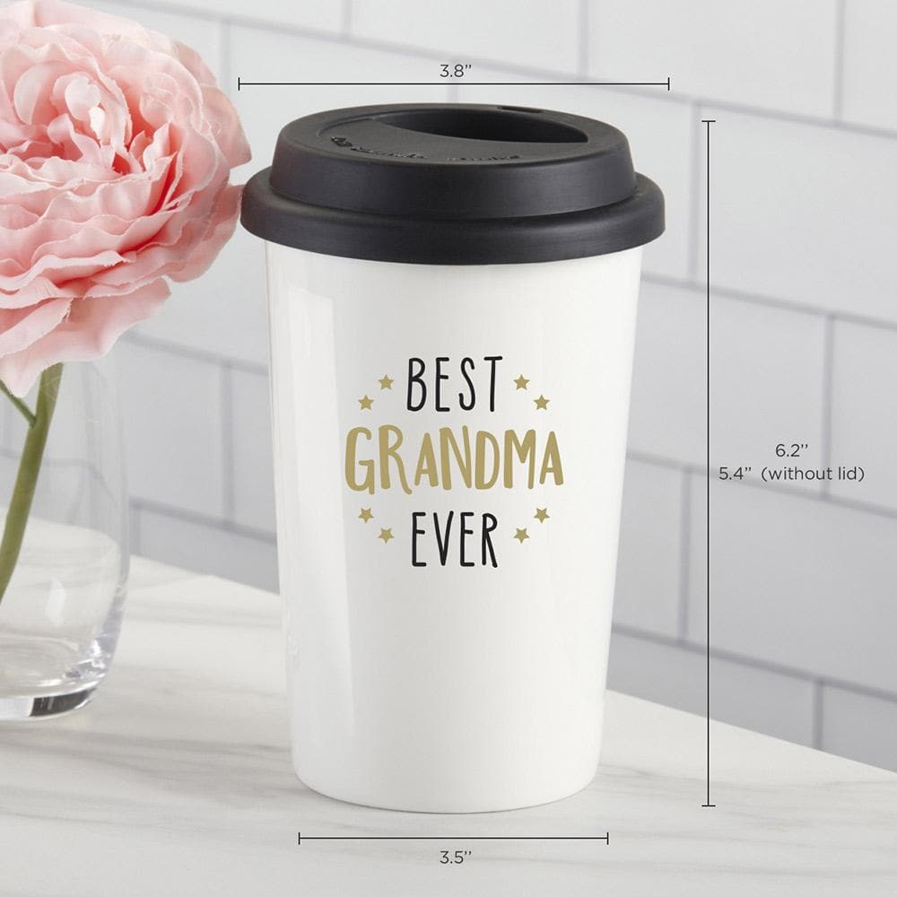 Best Grandma Ever 15 oz. Ceramic Travel Mug
