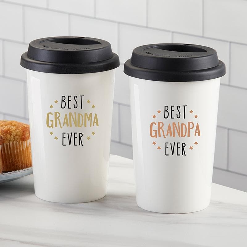 Best Grandpa Ever 15 oz. Ceramic Travel Mug