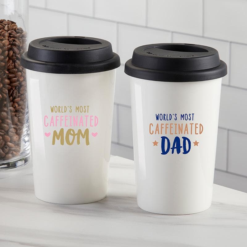 World's Most Caffeinated Dad 15 oz. Ceramic Travel Mug