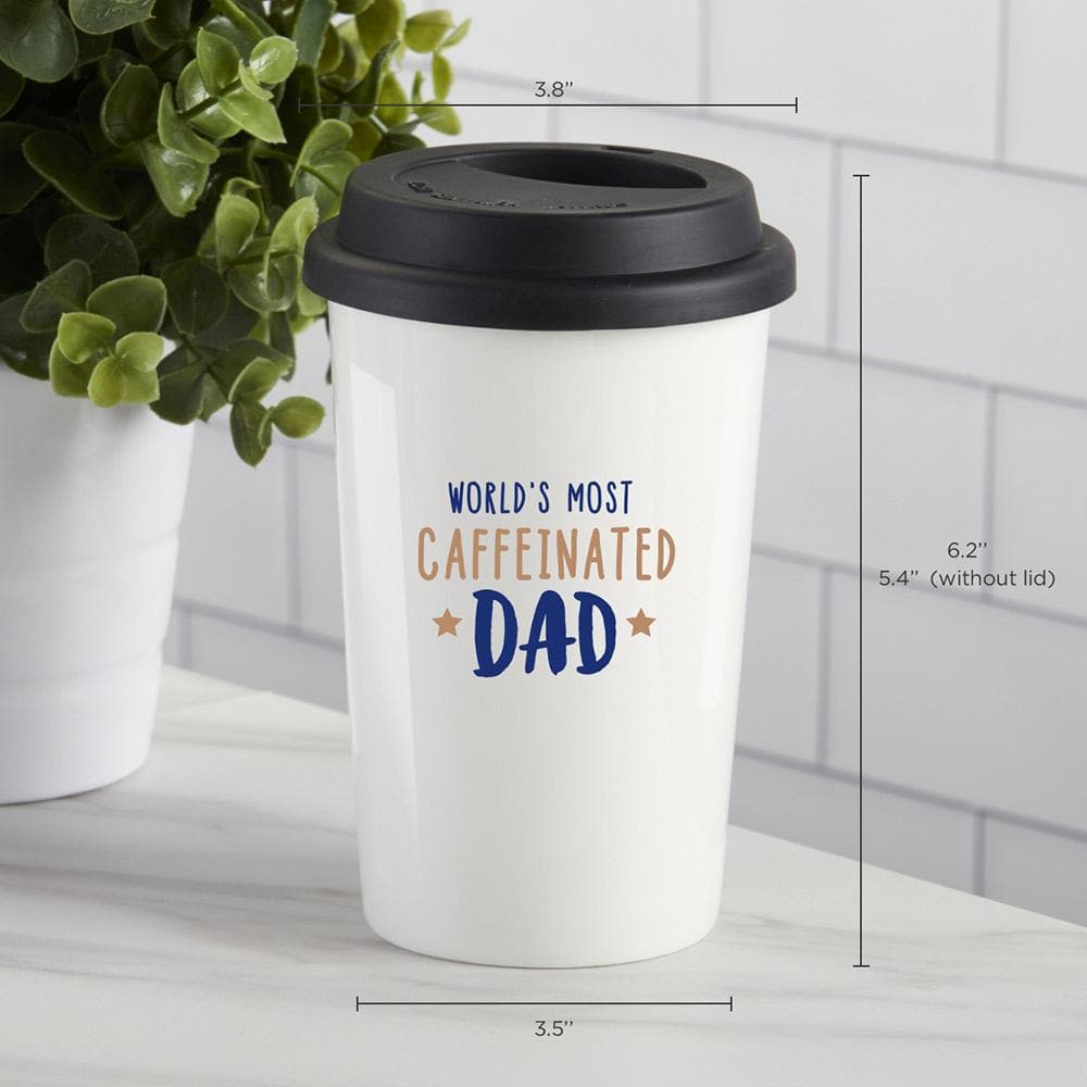 World's Most Caffeinated Dad 15 oz. Ceramic Travel Mug