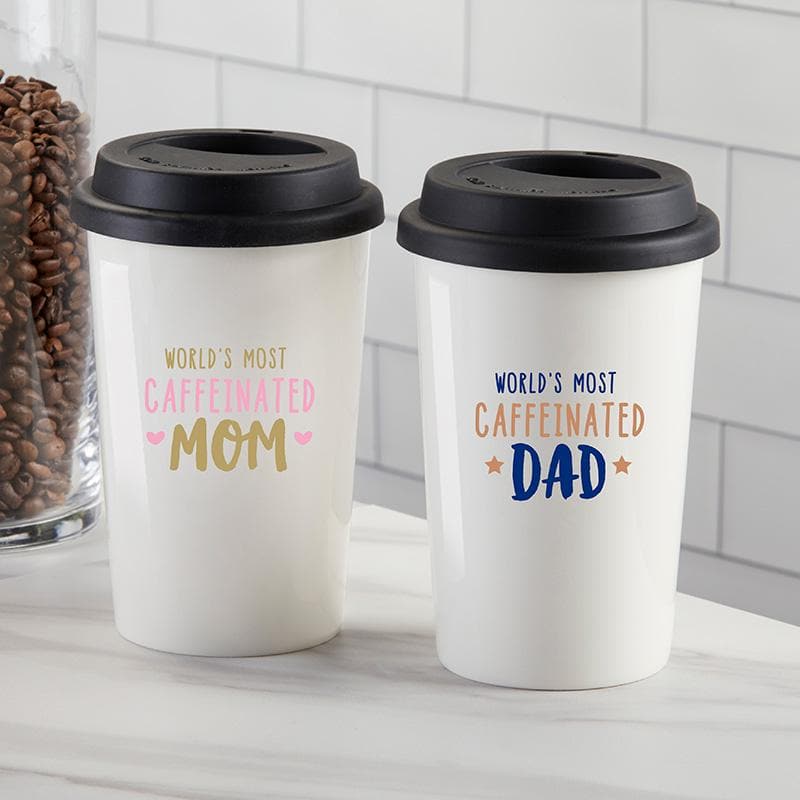 World's Most Caffeinated Mom 15 oz. Ceramic Travel Mug