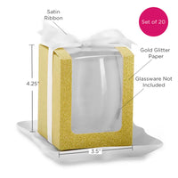 Thumbnail for Gold 15 oz. Glassware Gift Box with Ribbon (Set of 20)