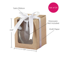 Thumbnail for Kraft 15 oz. Glassware Gift Box with Ribbon (Set of 20)