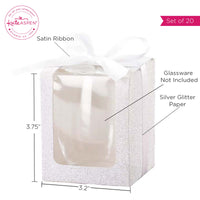 Thumbnail for Silver 9 oz. Glassware Gift Box with Ribbon (Set of 20)