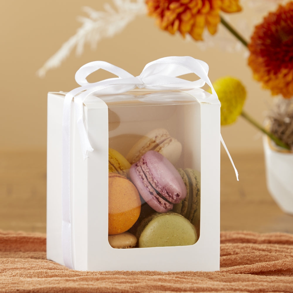 White 2 oz. Shot Glass/Votive Holder Gift Box with Ribbon (Set of 20)