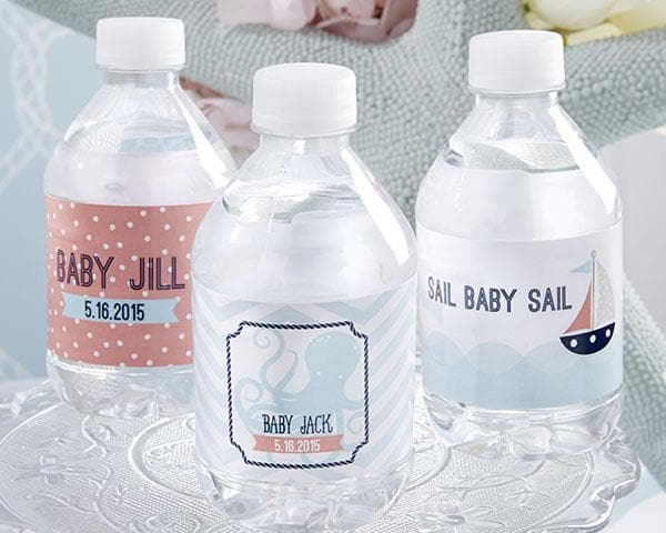 Personalized Nautical Baby Shower Water Bottle Labels