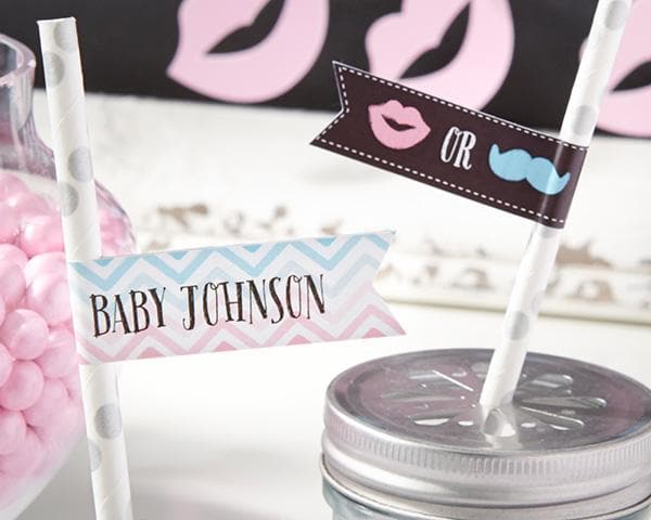Personalized "Gender Reveal" Party Flags
