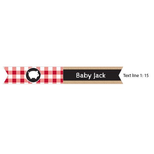 Personalized Baby-Q Party Straw Flags