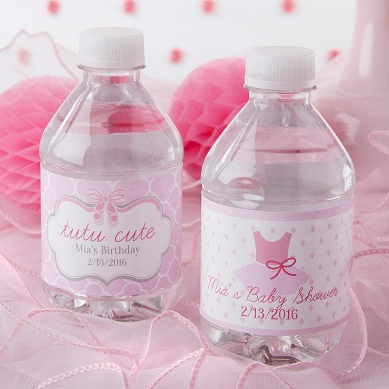 Personalized Tutu Cute Ballerina Water Bottle Labels