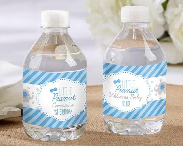 Personalized Little Peanut Elephant Water Bottle Labels
