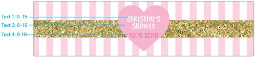 Personalized Sweet Heart Water Bottle Labels
