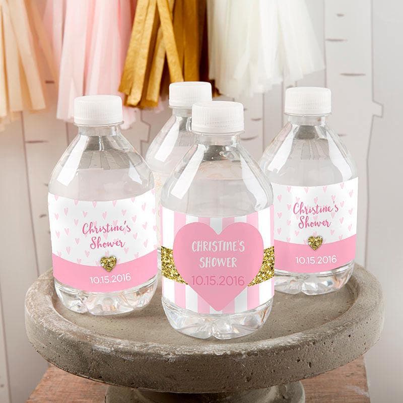 Personalized Sweet Heart Water Bottle Labels