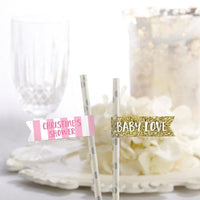 Thumbnail for Personalized Baby Love Party Straw Flags