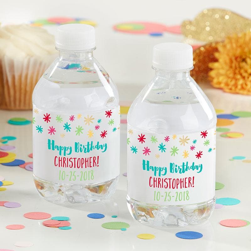 Personalized Happy Birthday Water Bottle Labels