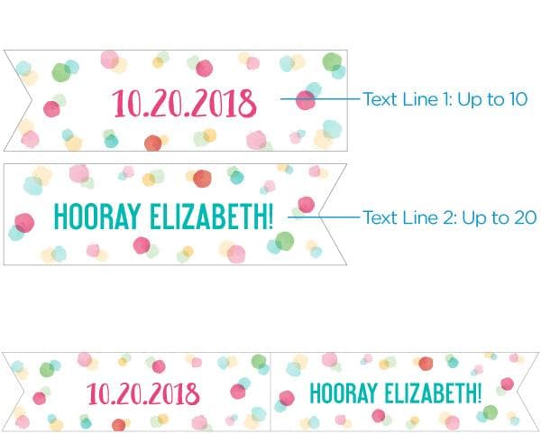 Personalized Party Time Party Straw Flags