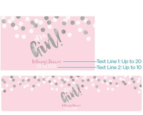 Personalized It's a Girl! Water Bottle Labels