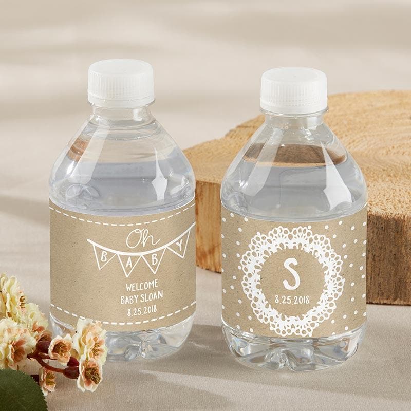 Kate Aspen 31846NA Personalized Water Bottle Labels - Rustic Charm Baby Shower