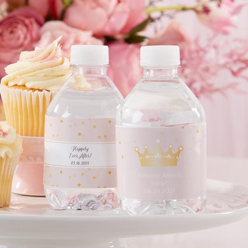 Personalized Princess Party Water Bottle Labels