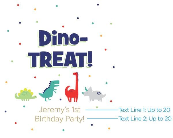 Personalized Dino Party White Goodie Bag (Set of 12)