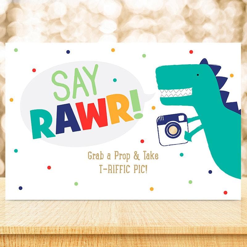 Personalized Dino Party Sign (18x12)
