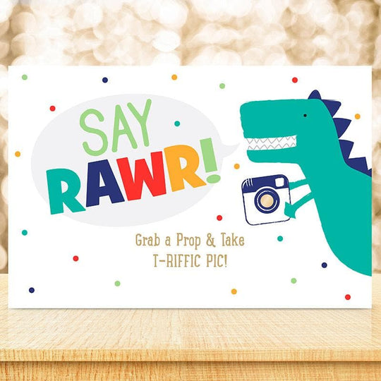 Personalized Dino Party Sign (18x12)