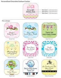 Thumbnail for Personalized Baby Chocolate Graham Cracker Favors (Many Designs Available)