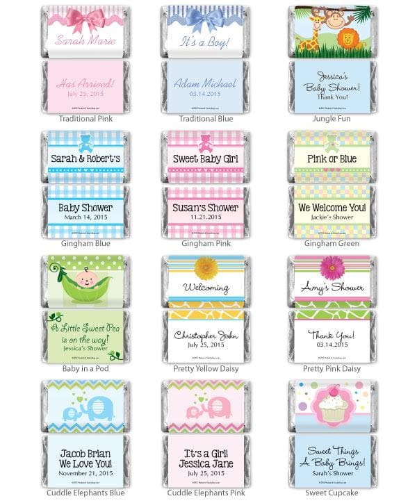 Personalized Baby Shower Hershey Miniatures (Many Designs Available)