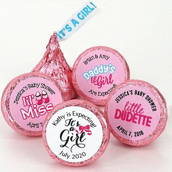 Personalized "It's A Girl" Plume Hershey's Kisses