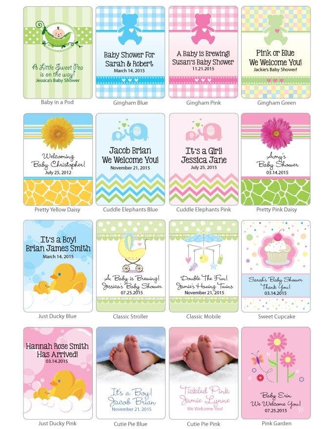 Personalized Baby Tea Favor (Many Designs Available)