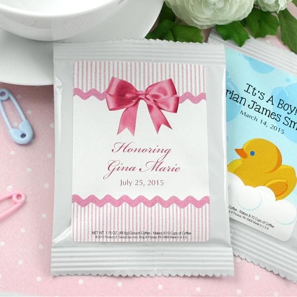 Personalized Baby Coffee Favors - Silver or White (Many Designs Available)