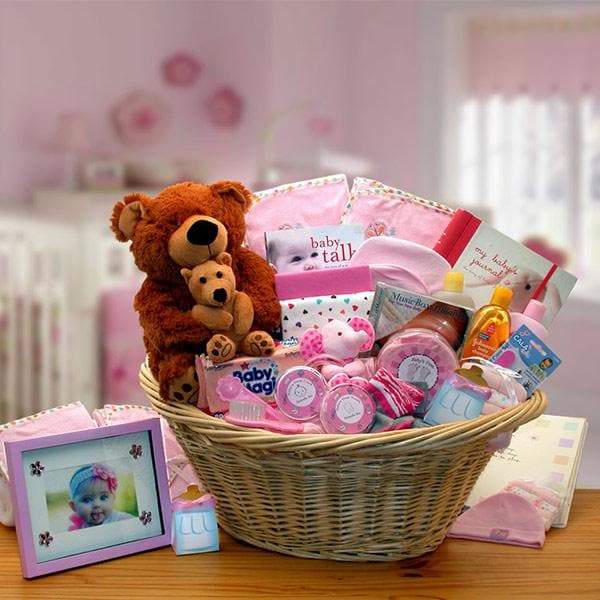 Deluxe Welcome Home Baby Gift Basket - Pink