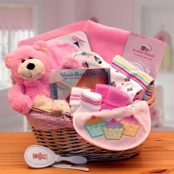 Baby Girl Gift Basket Pink Corner Stork Baby Gifts – Corner