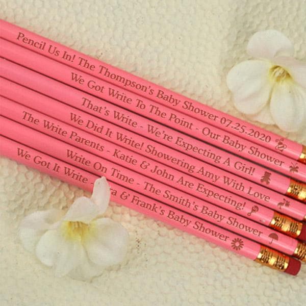 Baby Shower Pencils (Available in Pink or Blue) - Set of 12