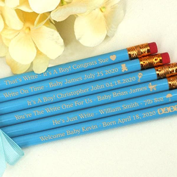 Baby Shower Pencils (Available in Pink or Blue) - Set of 12