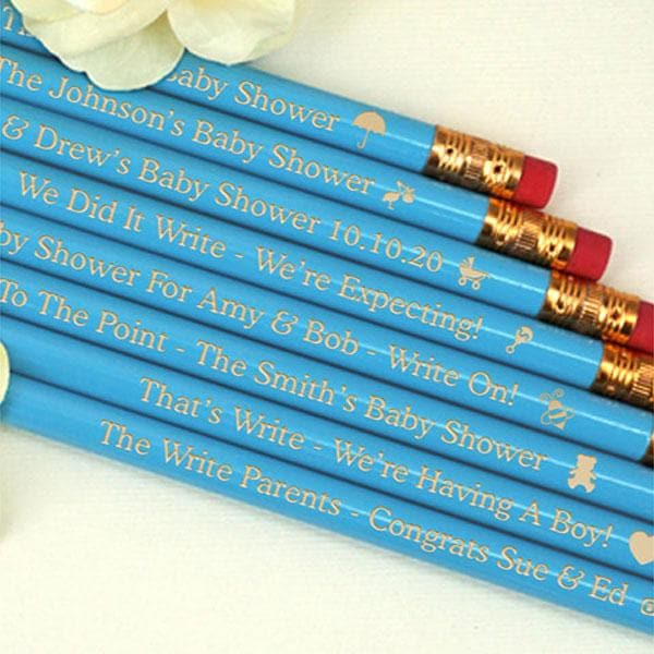 Baby Shower Pencils (Available in Pink or Blue) - Set of 12
