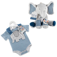 Thumbnail for Little Peanut Gift Set with Elephant Layette, Bib, Socks & Plush