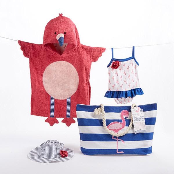 Flamingo 4-Piece Nautical Gift Set with Canvas Tote for Mom