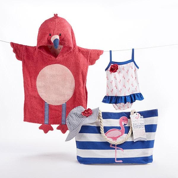 Flamingo 4-Piece Nautical Gift Set with Canvas Tote for Mom