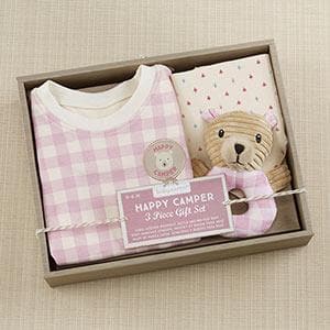 Happy Camper 3 Piece Gift Set (Pink Plaid)